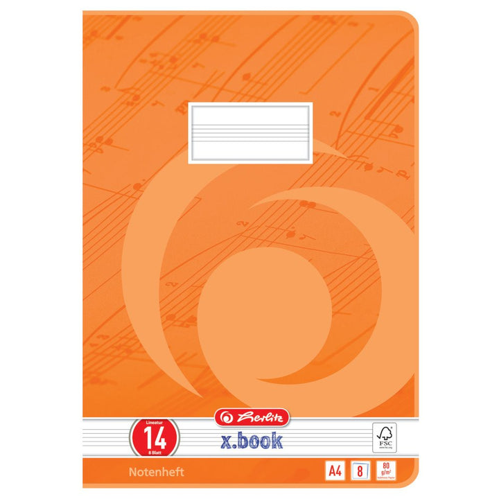 Herlitz 3324407 Hefte A4/8 Lineatur 14 (Notenlinien ohne Hilfslinien) FSC Mixed 10er Packung Motive
