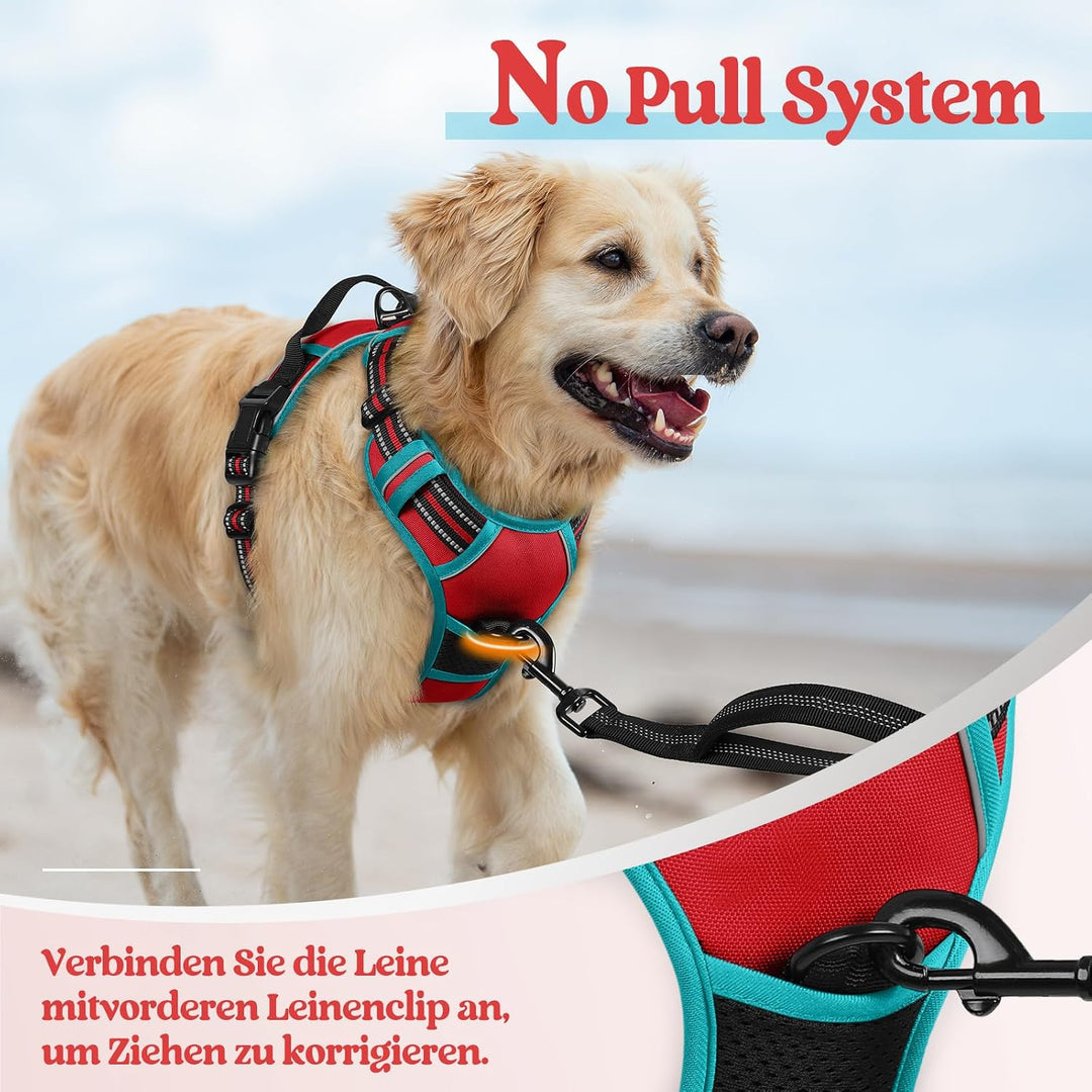 rabbitgoo Hundegeschirr Mittelgrosse Hunde, Anti Zug Geschirr mit Kontrolle, No Pull Verstellbar Hun