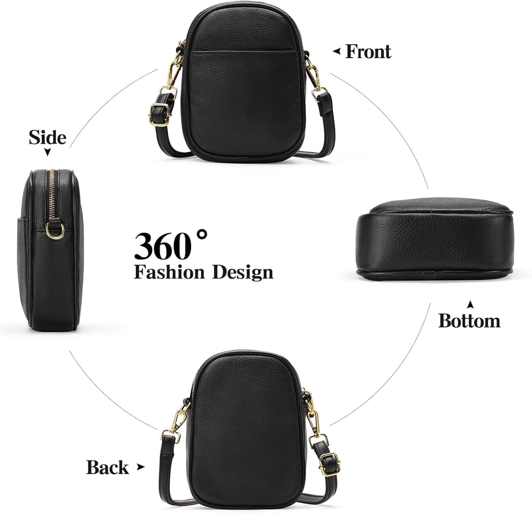 SENDEFN Handy Umhängetasche Damen, Leder Handytasche zum Umhängen Geldbörse Damen, Brieftasche mit V