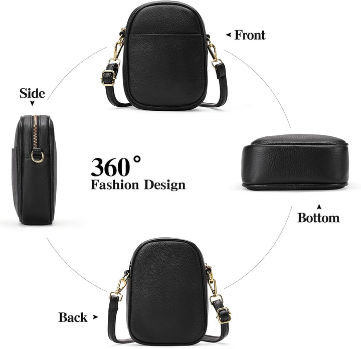 SENDEFN Handy Umhängetasche Damen, Leder Handytasche zum Umhängen Geldbörse Damen, Brieftasche mit V