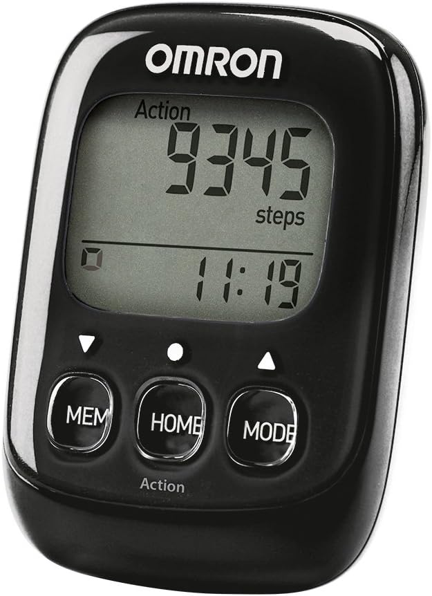 OMRON Schrittzähler Walking Style IV mit präzisem 3D Sensor zur Messung von Schritten, Entfernung, n