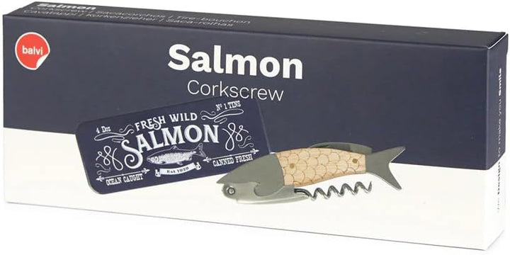 balvi Korkenzieher Wild Salmon Flaschenöffner und Multifunktionswerkzeug Metall-Box Stahl/Holz