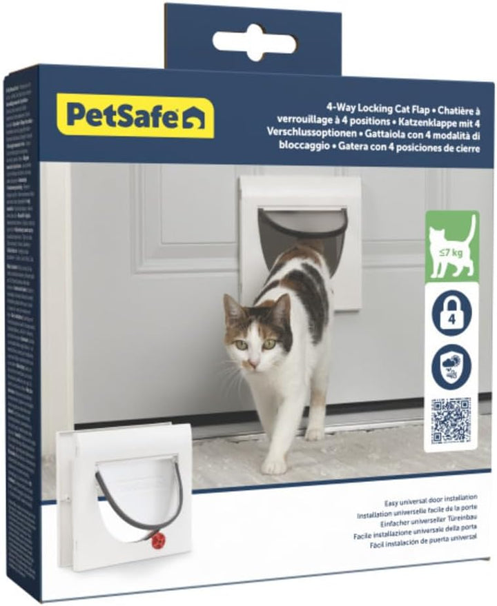 PetSafe Katzenklappe mit 4 Verriegelungsmöglichkeiten - Haustiertür für Katzen, Einfache Installatio