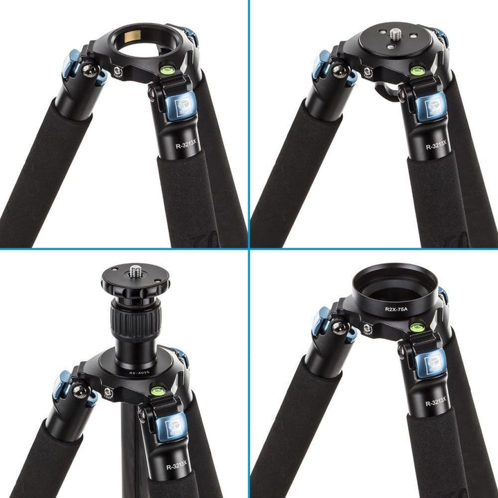 Sirui R-3213X Studio-Dreibeinstativ mit Mittelsäule und 75 mm Adapterhalbschale, 10x Carbon, R-3213X
