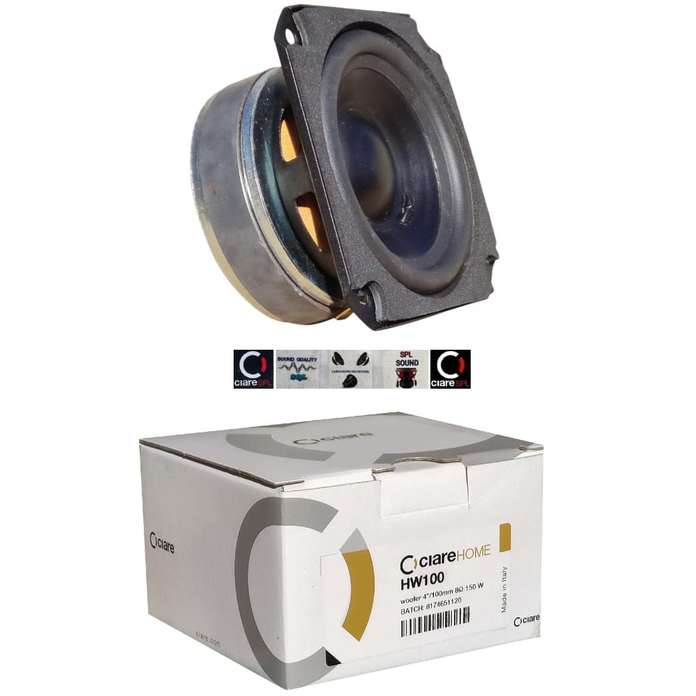 1 WOOFER CIARE HW100 HW 100 quadratischer Lautsprecher 10,00 cm 100 mm 4" 50 watt rms und 150 watt m