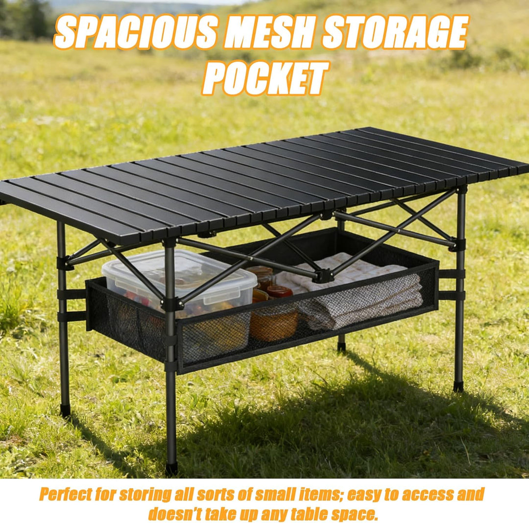 Verdego Klapptisch Camping 120 x 50 x 50 cm, Campingtisch Klappbar mit Tragetasche, Netztasche, Rosa