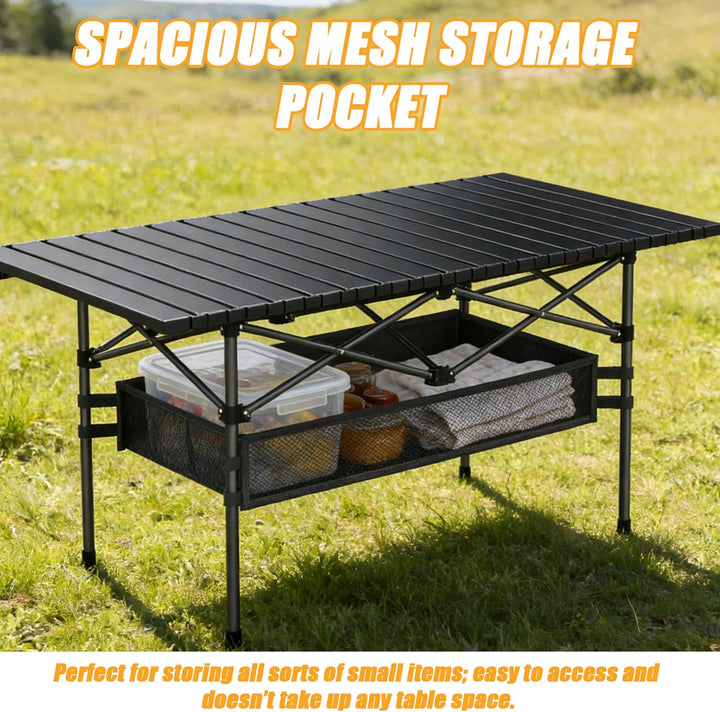 Verdego Klapptisch Camping 120 x 50 x 50 cm, Campingtisch Klappbar mit Tragetasche, Netztasche, Rosa