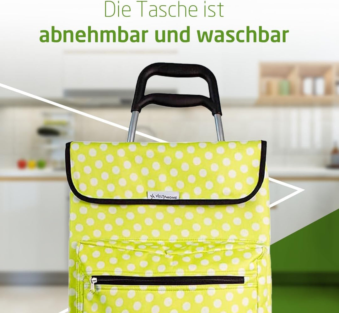 Amig - Einkaufstrolley | 22 x 40 x 106 cm | Stabiler Einkaufswagen mit Kühlfach | Grosse Kapazität 4