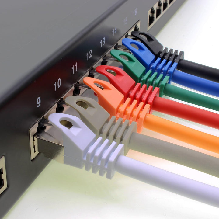 1aTTack.de 10m - schwarz - 5 Stück CAT.7 Netzwerkkabel Patchkabel SFTP PIMF LSZH Gigabit Lan Kabel 1