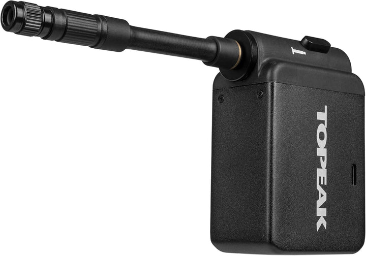 Topeak E-Booster Digital Pumpe aus Aluminium/Kunststoff/Silikon in der Farbe Schwarz und Gelb, Pumpl