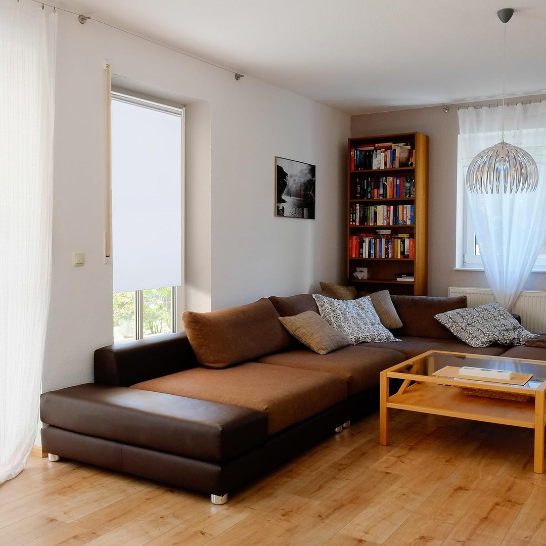 Relaxdays Thermorollo, ohne Bohren, Klemmfix, Kettenzug, 100x160 cm, Stoffbreite 95 cm, blickdichtes