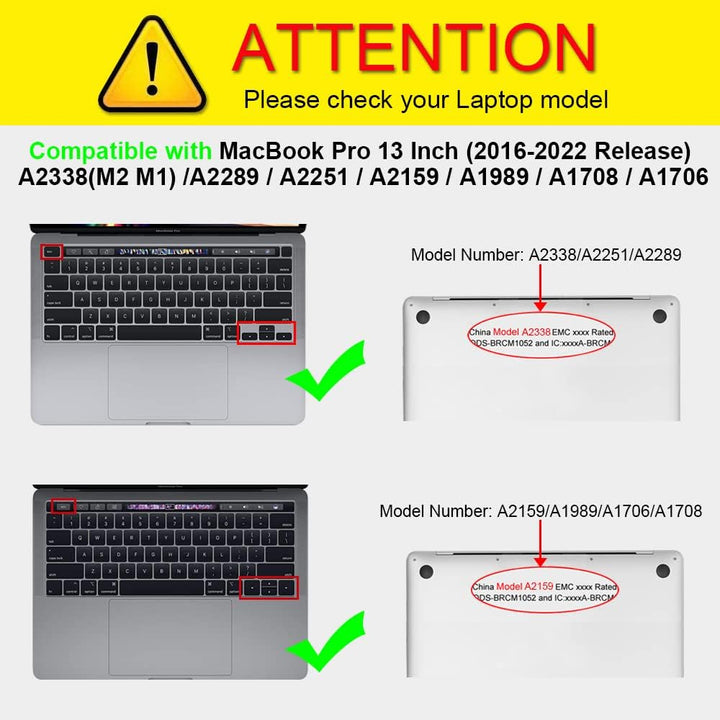 Fintie Hülle Kompatibel mit MacBook Pro 13 (2016-2022) A2338(M2/M1)/A2289/A2251/A2159/A1989/A1706/A1