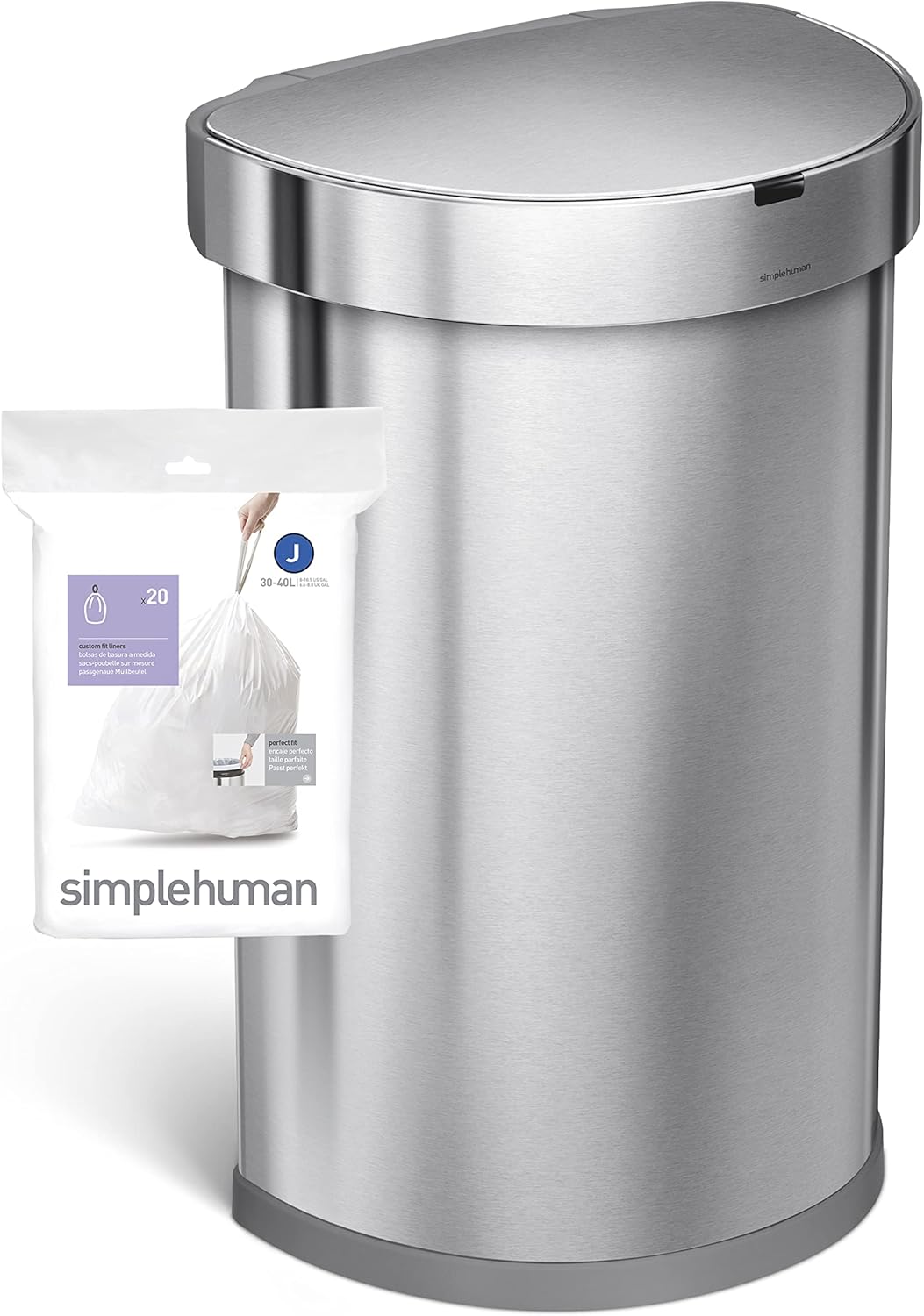 simplehuman CW0259 Code J passgenaue Müllbeutel, 30-45 Liter, 3 x Packung mit 20 (60 Stück), weisser
