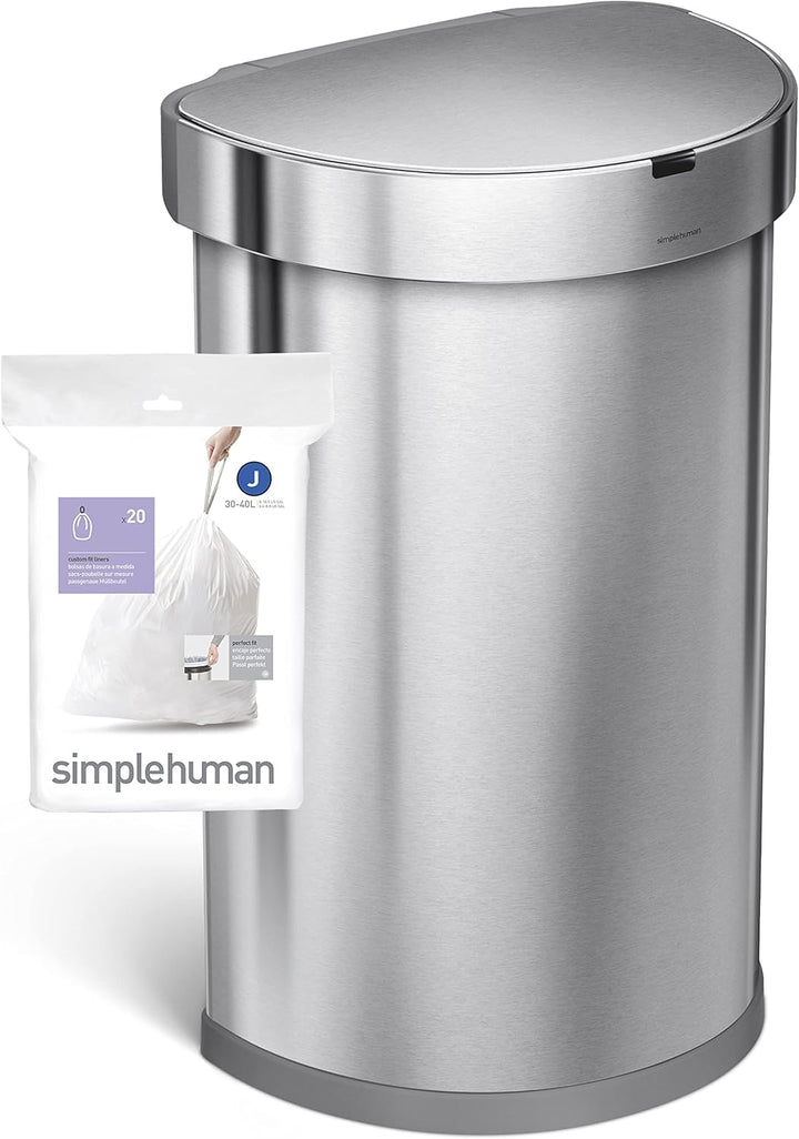 simplehuman CW0259 Code J passgenaue Müllbeutel, 30-45 Liter, 3 x Packung mit 20 (60 Stück), weisser