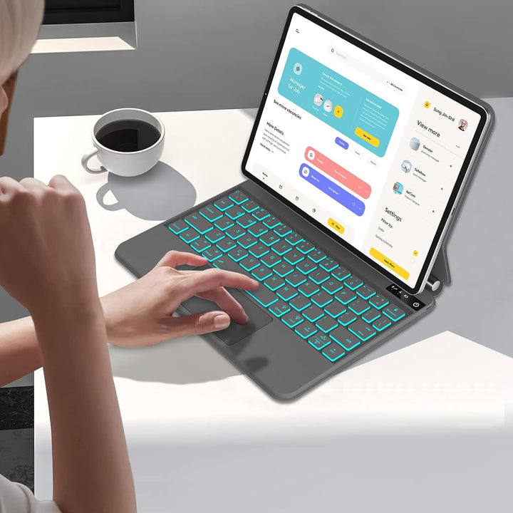 IVEOPPE Magic Tastatur mit hülle für iPad Air 11" (M3 2025/M2 2024) - Deutsches QWERTZ Layout Hinter