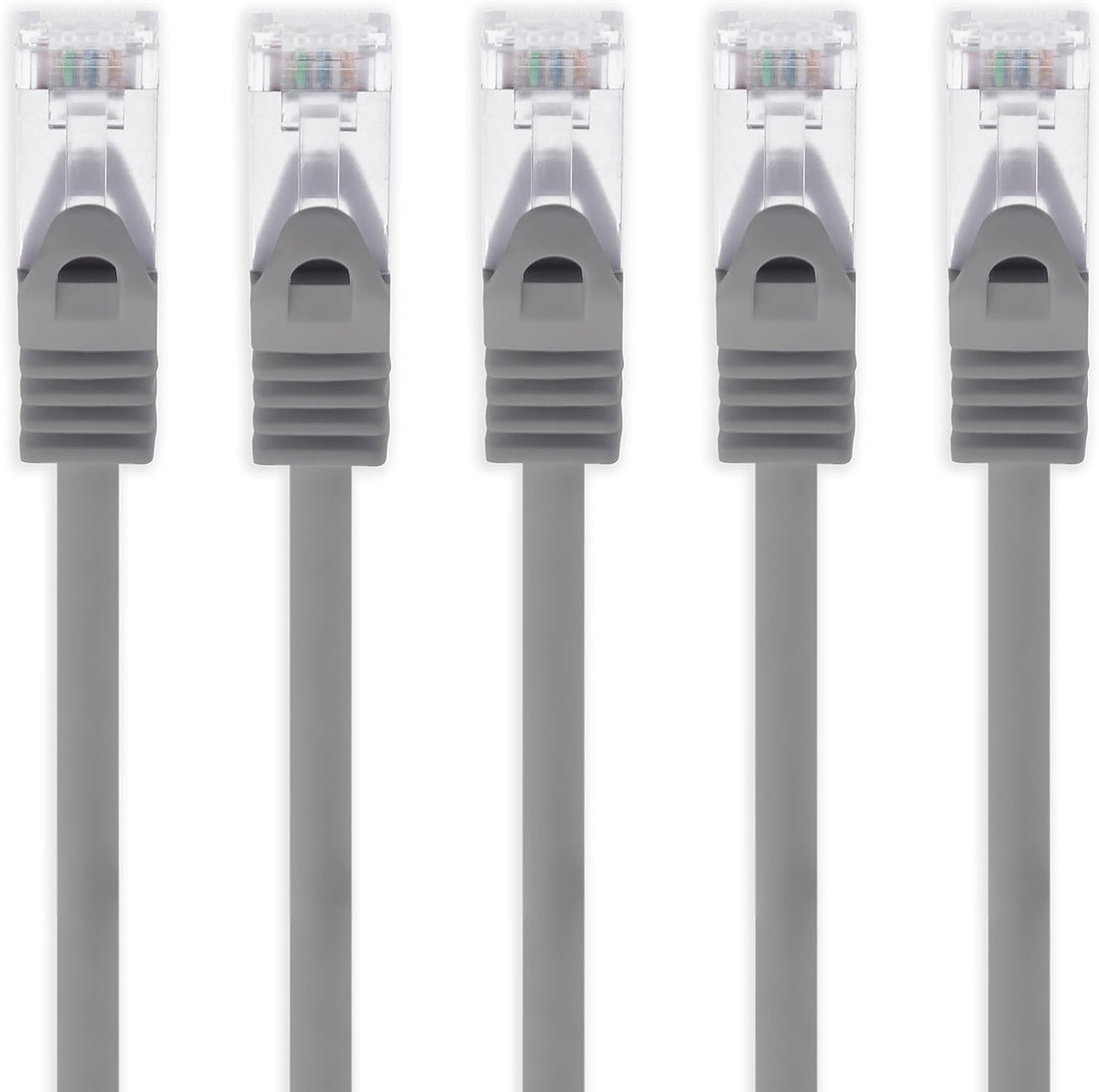 1aTTack.de 5m - grau - 5 Stück Cat7 Netzwerkkabel SFTP Patchkabel Lankabel Rohkabel 10GB/s - 500 Mhz