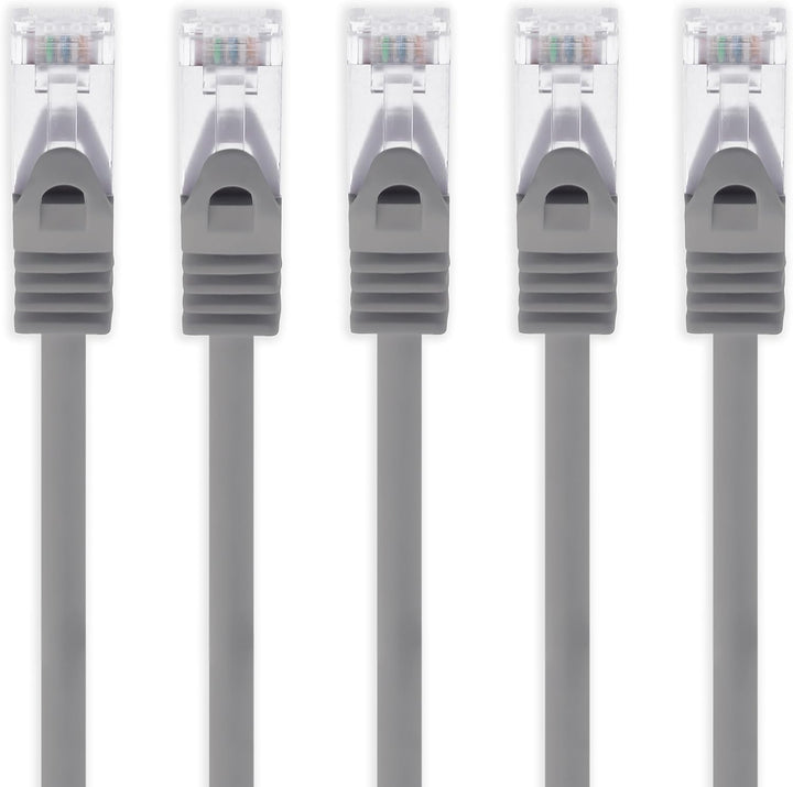 1aTTack.de 5m - grau - 5 Stück Cat7 Netzwerkkabel SFTP Patchkabel Lankabel Rohkabel 10GB/s - 500 Mhz