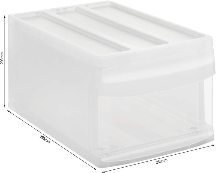 Rotho Systemix Schubladenbox 1 Schub, Kunststoff (PP) BPA-frei, anthrazit/transparent, M (39.5 x 25.