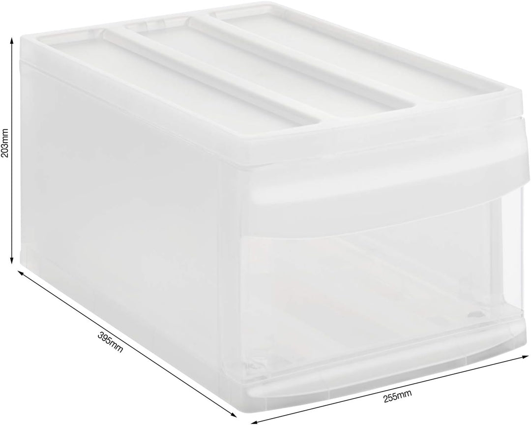 Rotho Systemix Schubladenbox 1 Schub, Kunststoff (PP) BPA-frei, anthrazit/transparent, M (39.5 x 25.