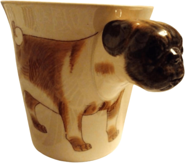 Mops-Hund-e Tasse Tier Tasse-3d mit Hund-emotiv Hunde-kopf-bild, Mops
