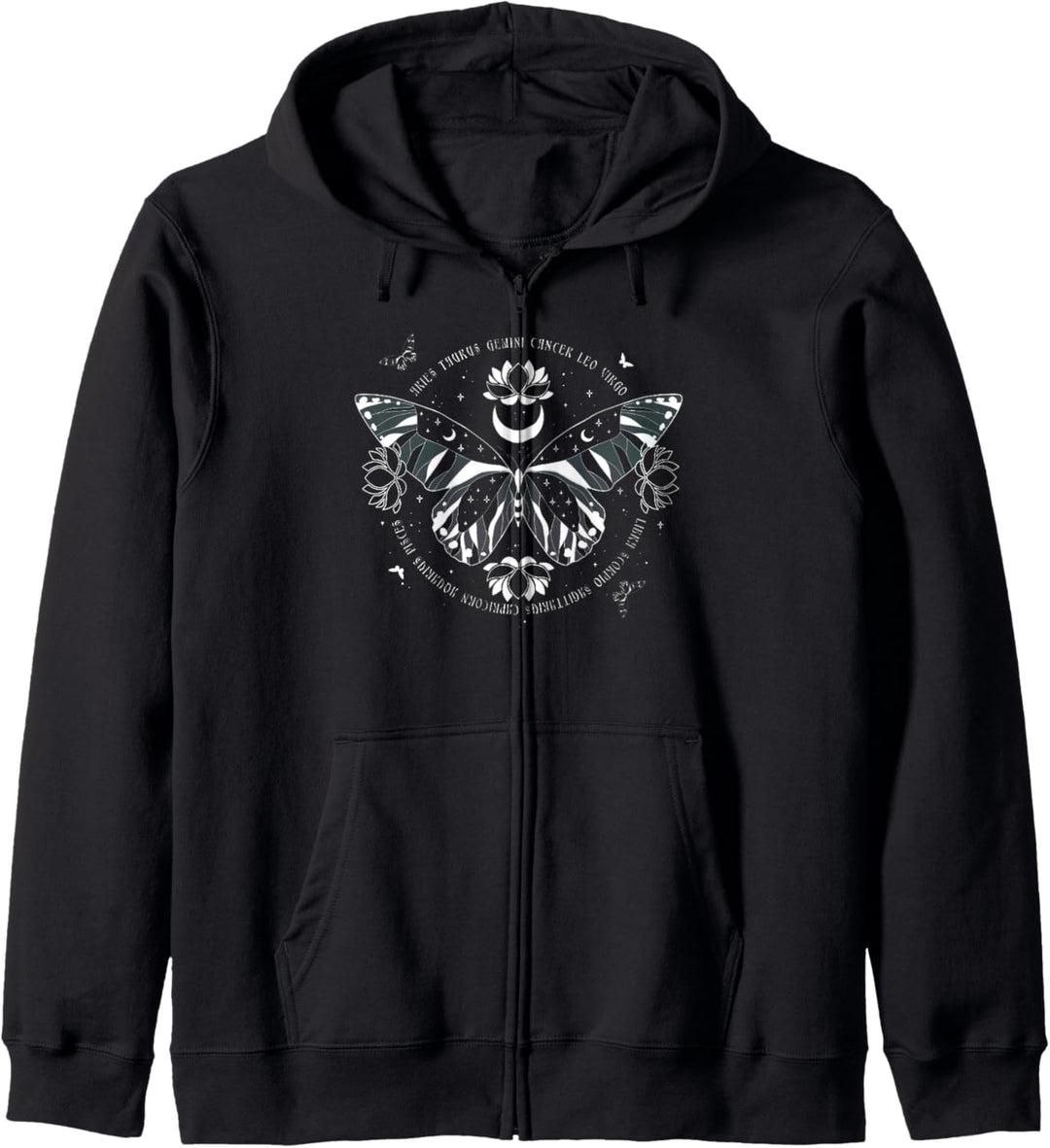 Trendy Celestial Mystical Butterfly Art Kapuzenjacke