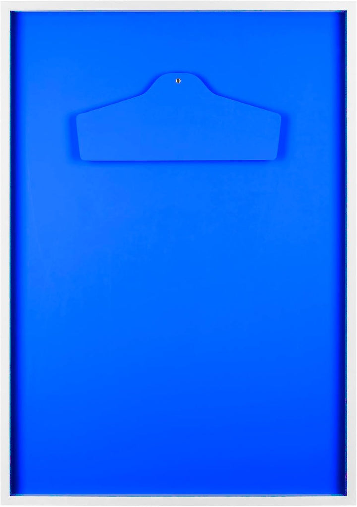 Trikotrahmen Weiss 80x100 mit Passepartout Ozeanblau – 3D Objektrahmen für Fussballtrikots – Jersey