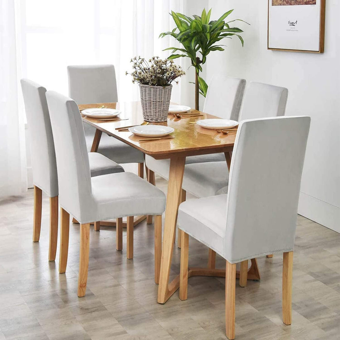 Morwealth 4er 6er Set Stuhlhussen, Stuhlbezug für Esszimmer Waschbar Samt Stretch Stuhl hussen Unive