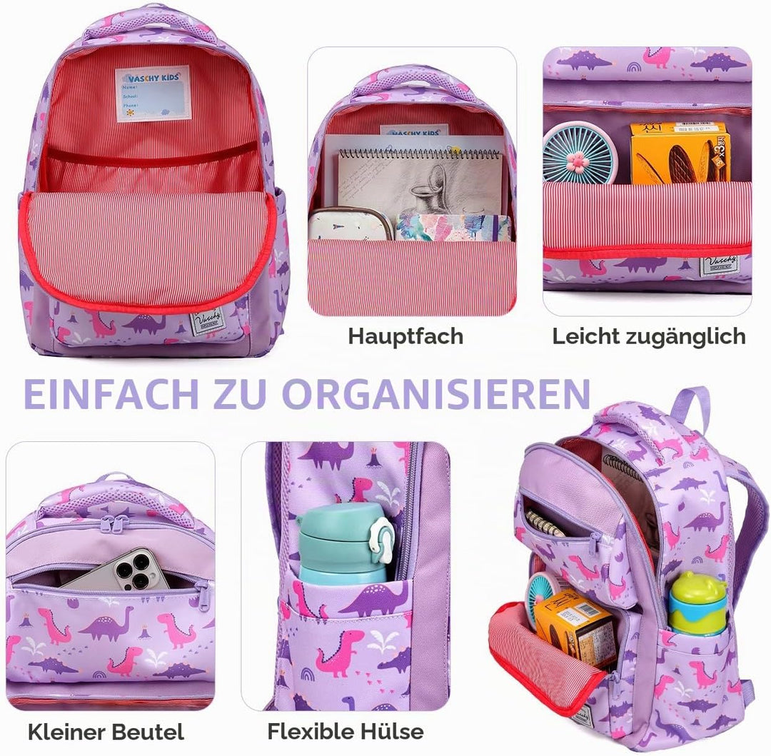 VASCHY Kinderrucksack, Niedlich Wasserabweisend 12L Vorschule Kinder Rucksack Kindergartenrucksack S