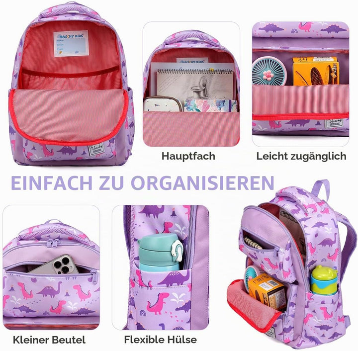 VASCHY Kinderrucksack, Niedlich Wasserabweisend 12L Vorschule Kinder Rucksack Kindergartenrucksack S