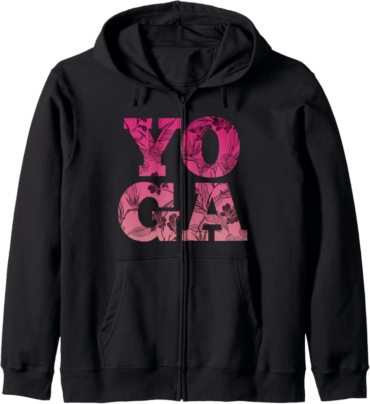 Yoga Bunt Blumen Meditation Spirituell Namaste Sport Zen Kapuzenjacke