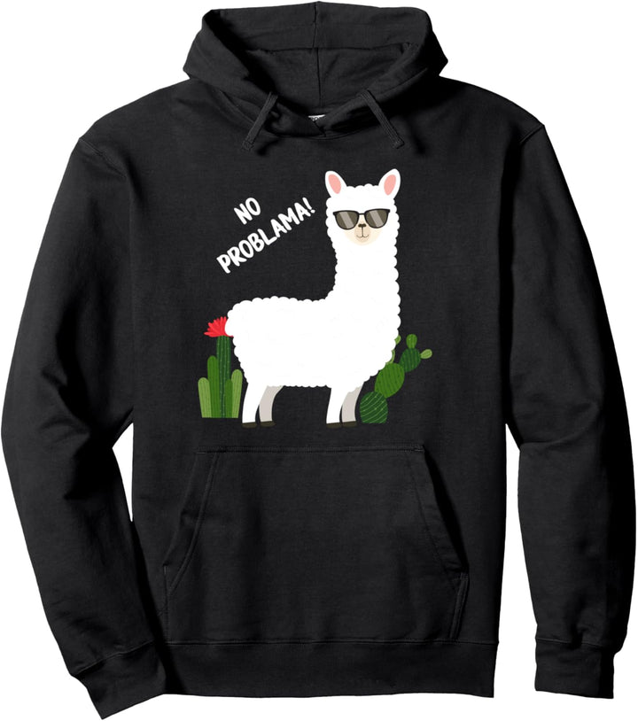 Kein Problama Happy Llama Kaktus-Print für Frauen Mädchen Pullover Hoodie