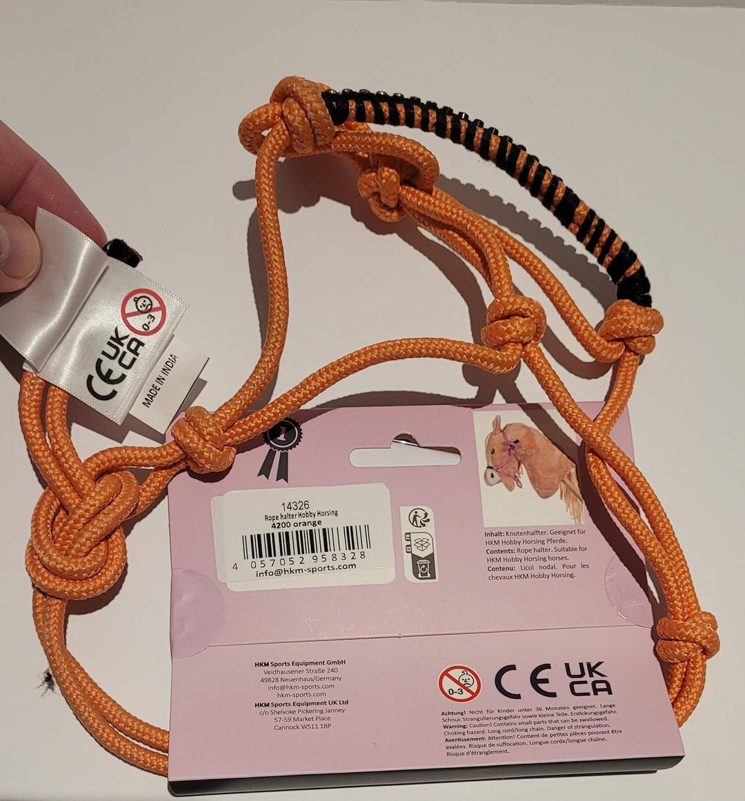 Holly & Claire Knotenhalfter für Hobby Horse/Steckenpferd – 14326 Modell 4200 (Orange) | Hochwertige
