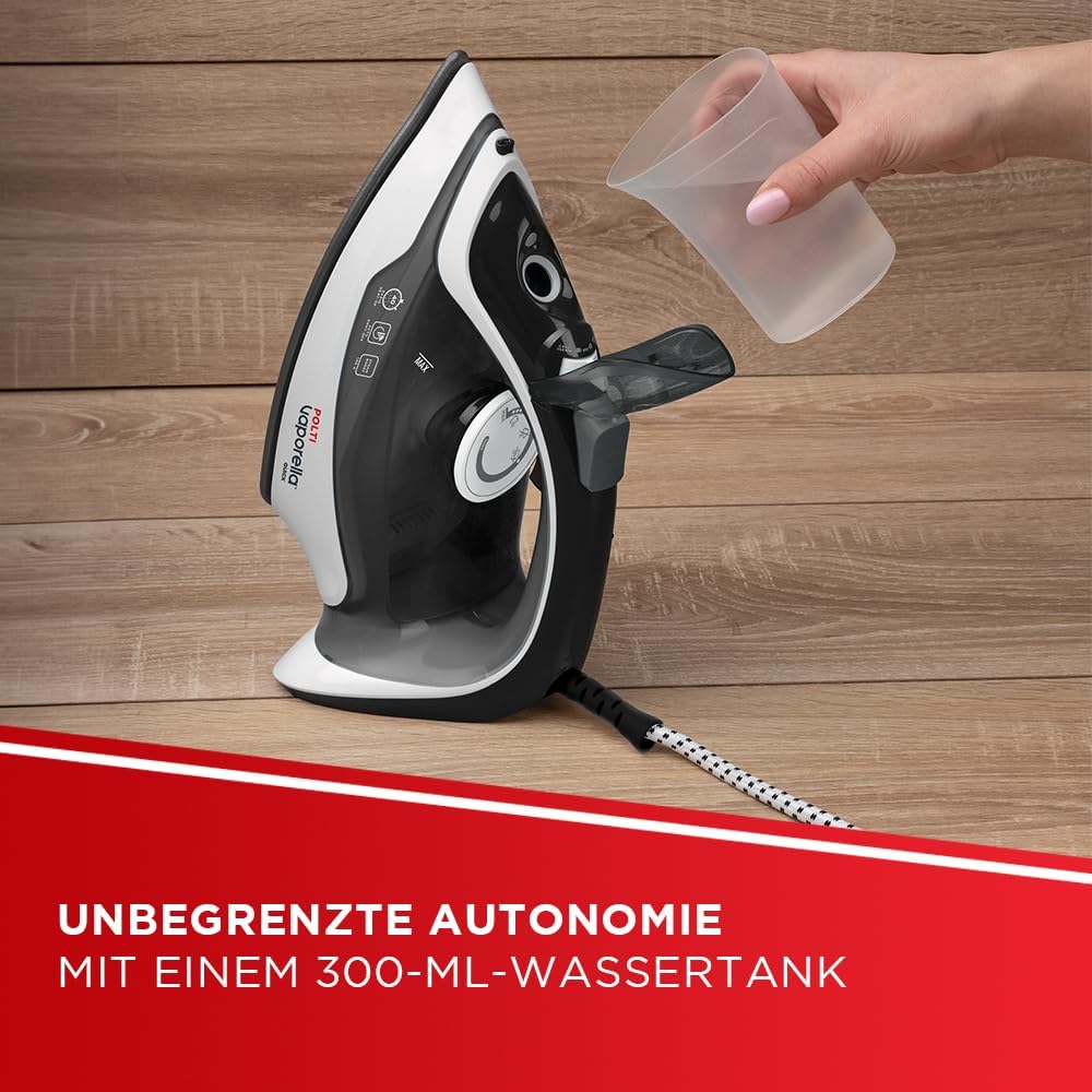 Polti Vaporella Quick Q080, Dampfbügeleisen mit Keramikbeschichteter Bügelsohle, Max. Leistung 2600