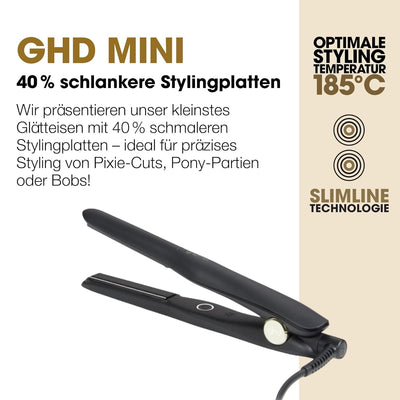 ghd Mini-Styler — Professioneller Haarglätter für kurzes Haar und Pony mit 40% schmaleren Platten, U
