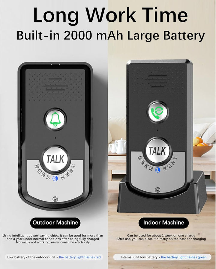 Gegensprechanlage Drahtlose Intercom Türklingeln Fernübertragung Intercomunicador Haustürklingel Tür