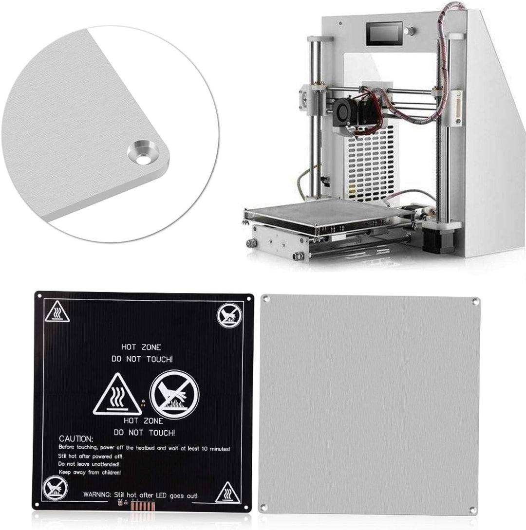 12V USB Eingebauter Thermistor 220x220mm Langlebiges Heizplatten-Heizbett Aluminium für 3D-Drucker