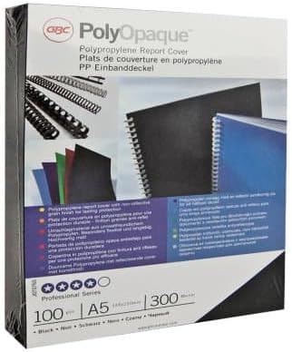GBC PolyOpaque Umschlagmaterial, 300 Micron, A4, 100 Stück, blau, blau