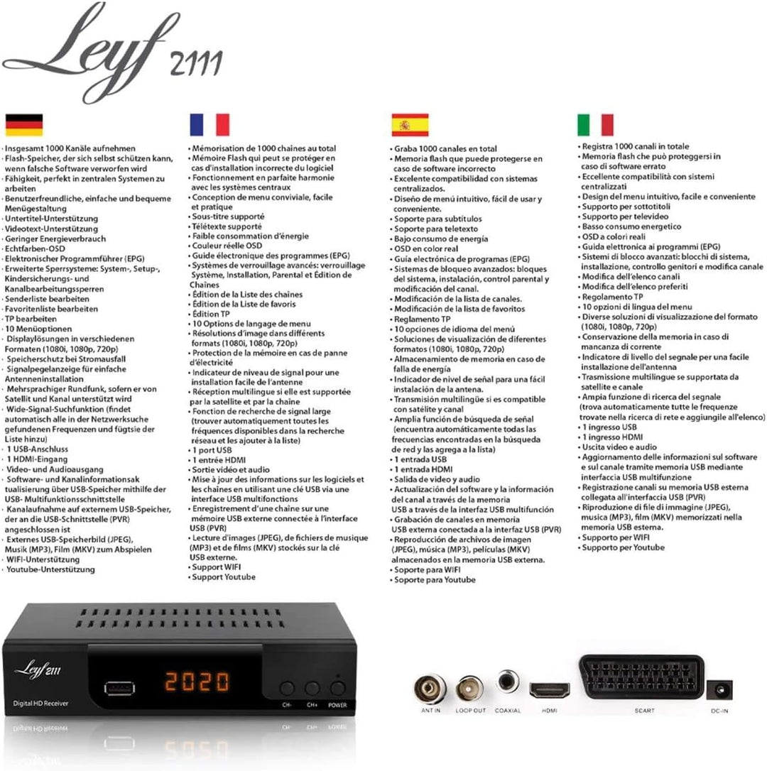 Kabelreceiver Kabel Receiver Receiver für digitales Kabelfernsehen - DVB-C (HDTV,DVB-C / C2, DVB-T/T