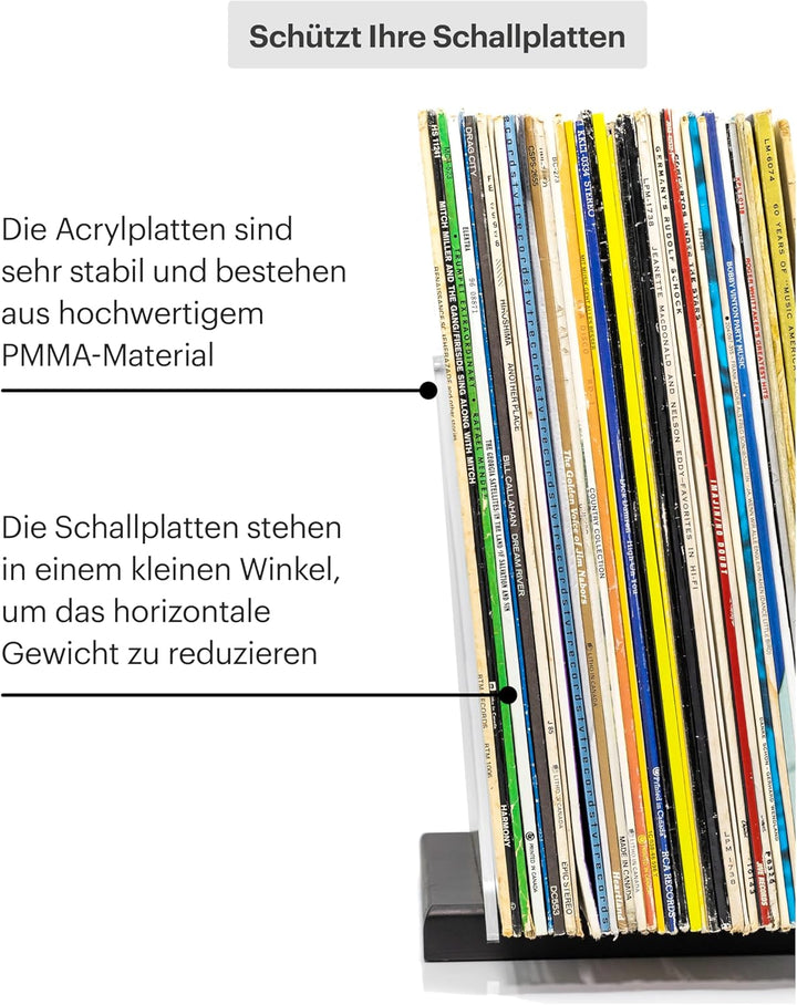 Schallplattenständer - Ein Plattenhalter im minimalistischen Design - 60 LP Kapazität - passt zu jed