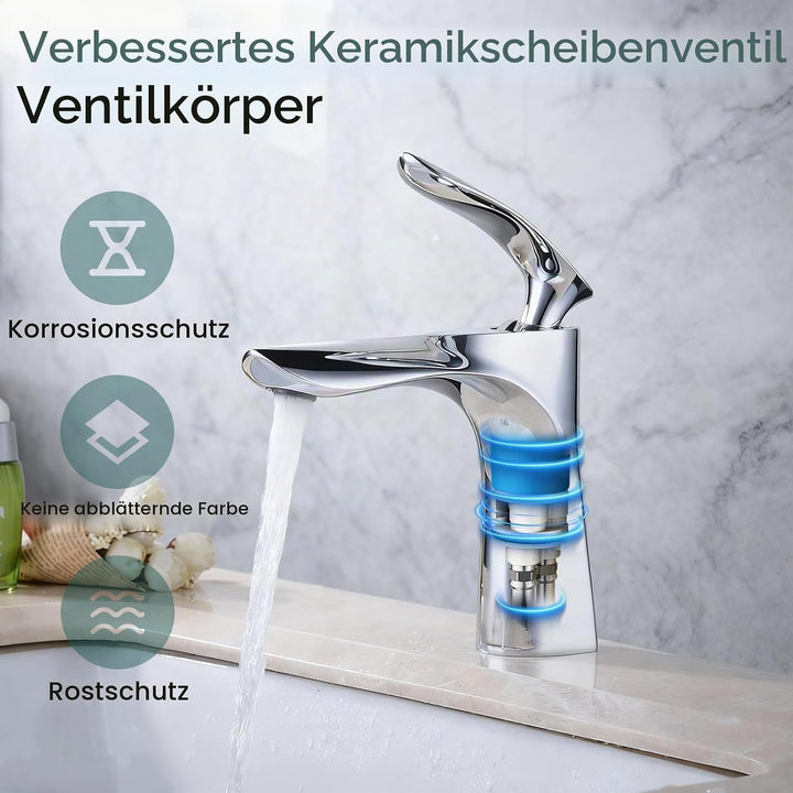 Waschbecken Wasserhahn Einhand Gebürstet Nickel Licht Violett Kupfer Ein Loch Mount Leekayer Chrom,