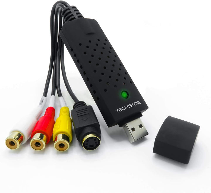 TechSide Gold Contact VHS-Konverter | Analog Digital | Kompatibel mit Windows 11 + Neue Software 202