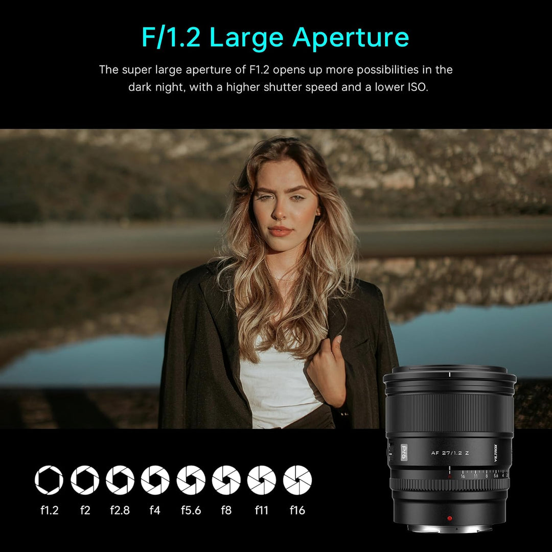VILTROX 27mm f/1.2 F1.2 Pro Level Z Mount Objektiv Autofokus Grosse Blende APS-C Objektiv Kompatibel