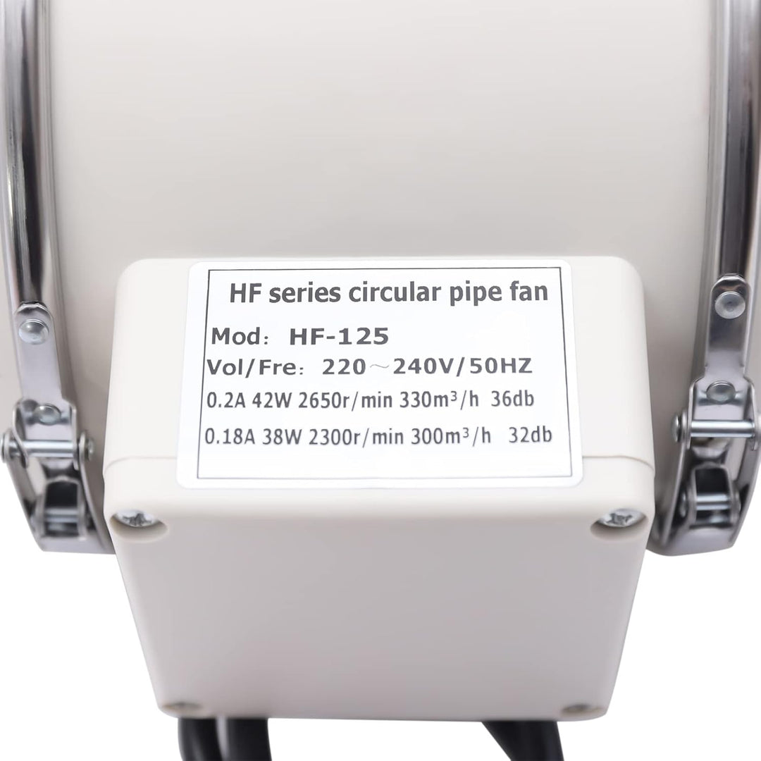 Rohrventilator Rohrlüfter, 40W 220V Abluftventilator, 5 Inch 34 dB Kanal Radialventilator für Keller