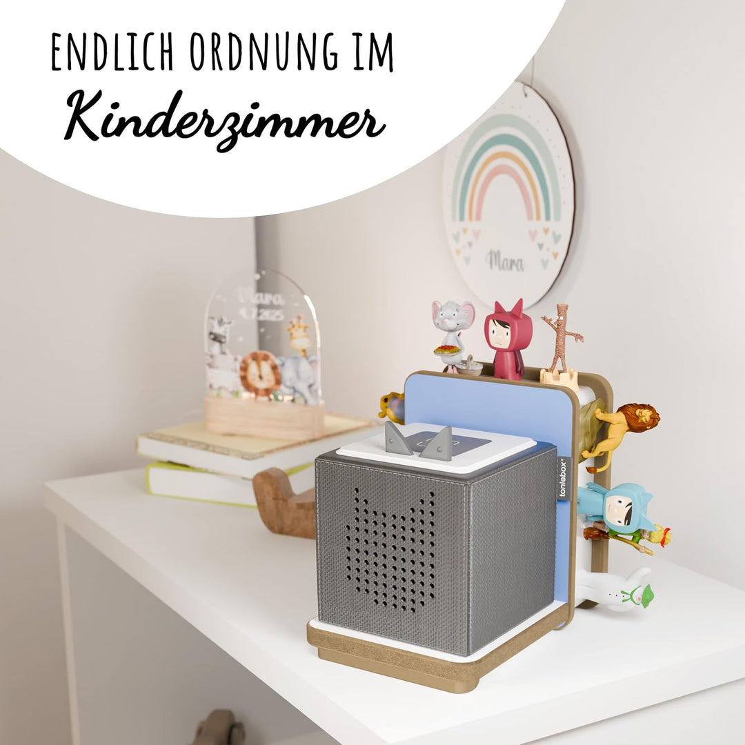 Holzura Tonie Regal für die Toniebox Ladestation und Toniefiguren, Halterung zur Tonie Aufbewahrung