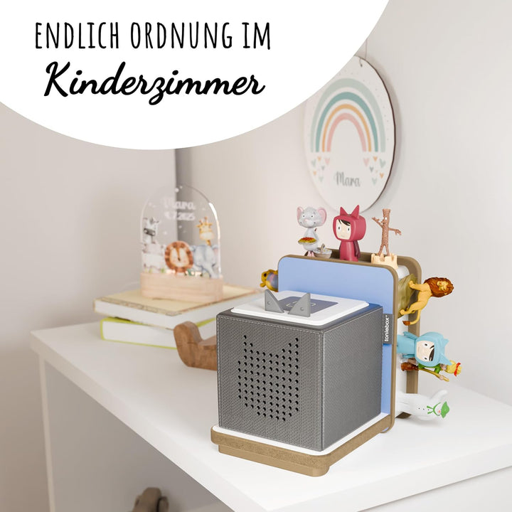 Holzura Tonie Regal für die Toniebox Ladestation und Toniefiguren, Halterung zur Tonie AufbewahrungT