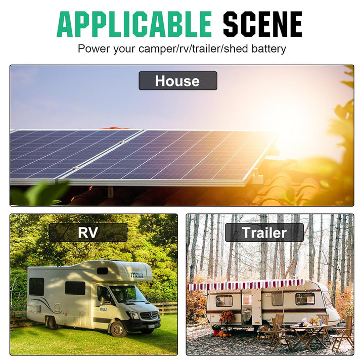 ECO-WORTHY Monokristallines Solarpanel Solarzelle kit 240 W enthält 12 V Solarmodul + 30 A Solarlade