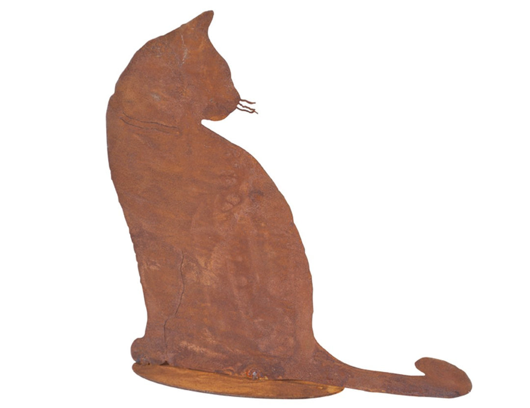 H.G. 0947-3 metallkatze Tom, sitzend 30 x 30 cm, rostfarbend