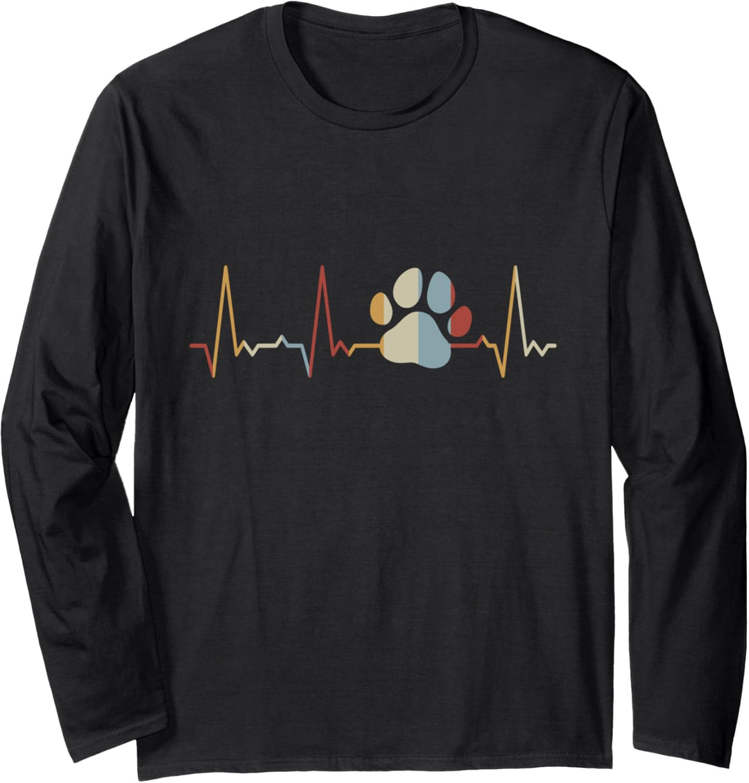 Herzschlag Hundepfote Langarmshirt