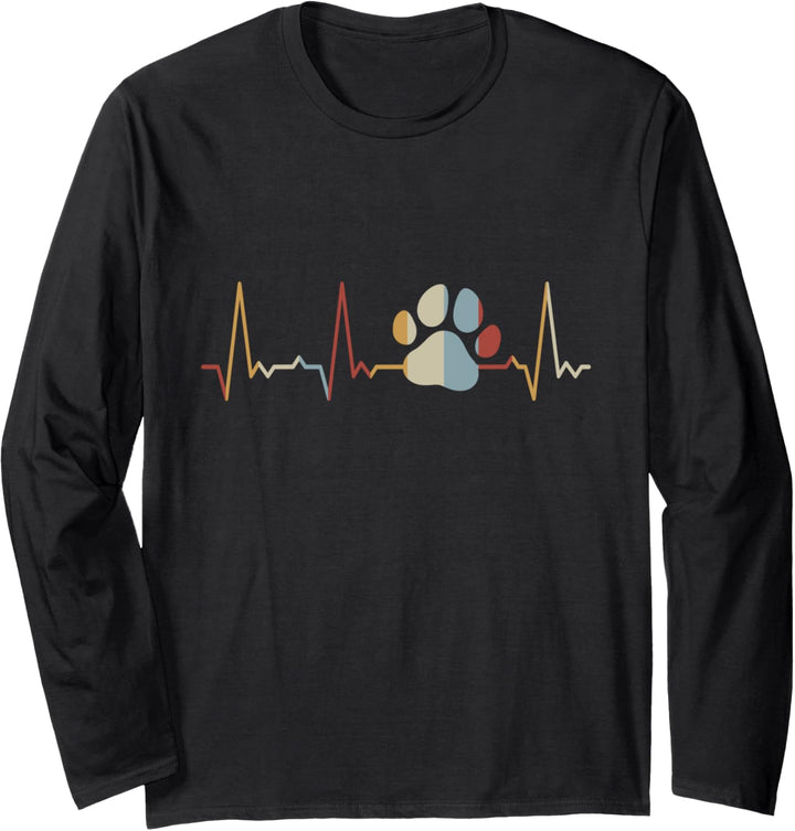 Herzschlag Hundepfote Langarmshirt