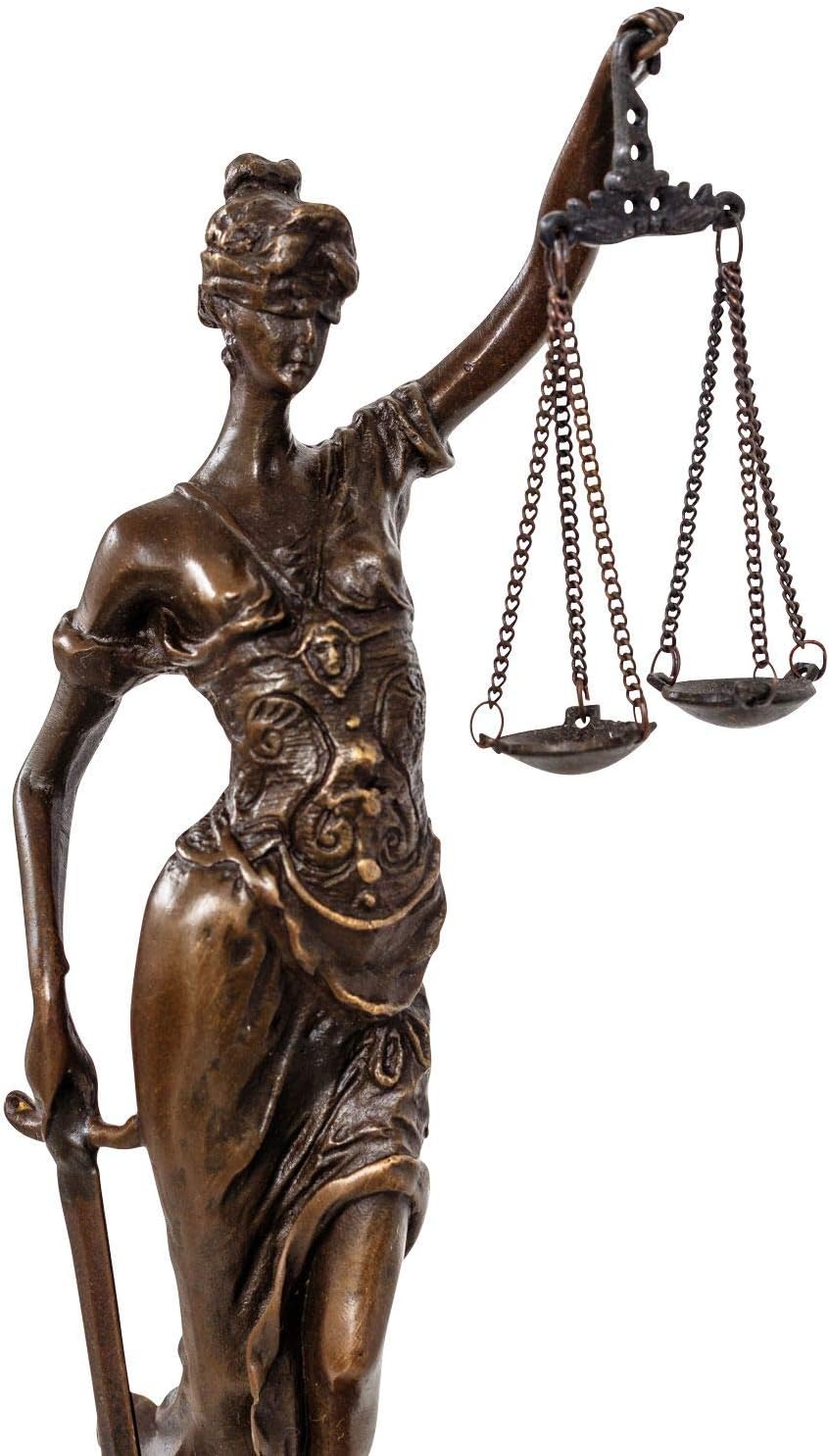 aubaho Bronzeskulptur Justitia Justizia Bronzefigur Bronze Figur Skulptur Antik-Stil